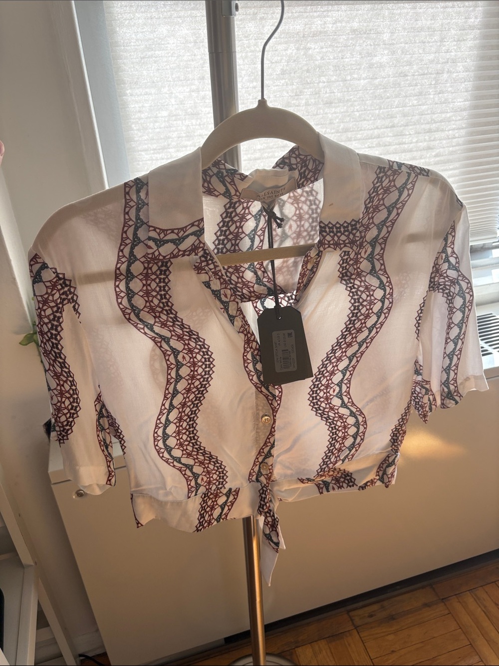 Women's Tie-Front Button Shirt - All Saints (Size 0)